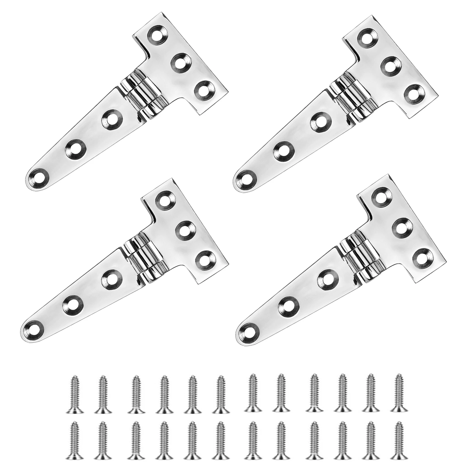 Marine Grade T Hinges, Stainless Steel Boat Hinges, 4 X 2 Inches,, Heavy Duty 316 Ss with Screws (4 PCS) stainless steel boat hinges marine grade hinges 2x2 inches 50x50 mm heavy duty 316 ss with screws 2 pcs