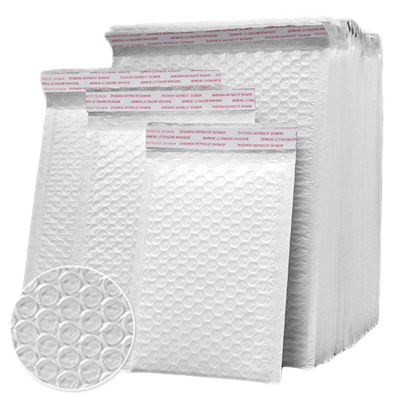 

White Pearlescent Film Bubble Bags Self-sealing Foam Padded Envelope Storager Shipping Packages Mailing Bag Packaging Parcel Bag
