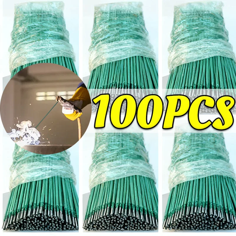 20-200PCS 녹색 용접봉 스틱 전극 연강 탄소강 코어드 모든 위치 범용 용접..