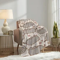 Cute Cartoon Cat Blanket Soft Plush Nap Sofa rug for Living Room Warm Office Bedroom Birthday Home Pusheens-S Travel Kid Gifts 2