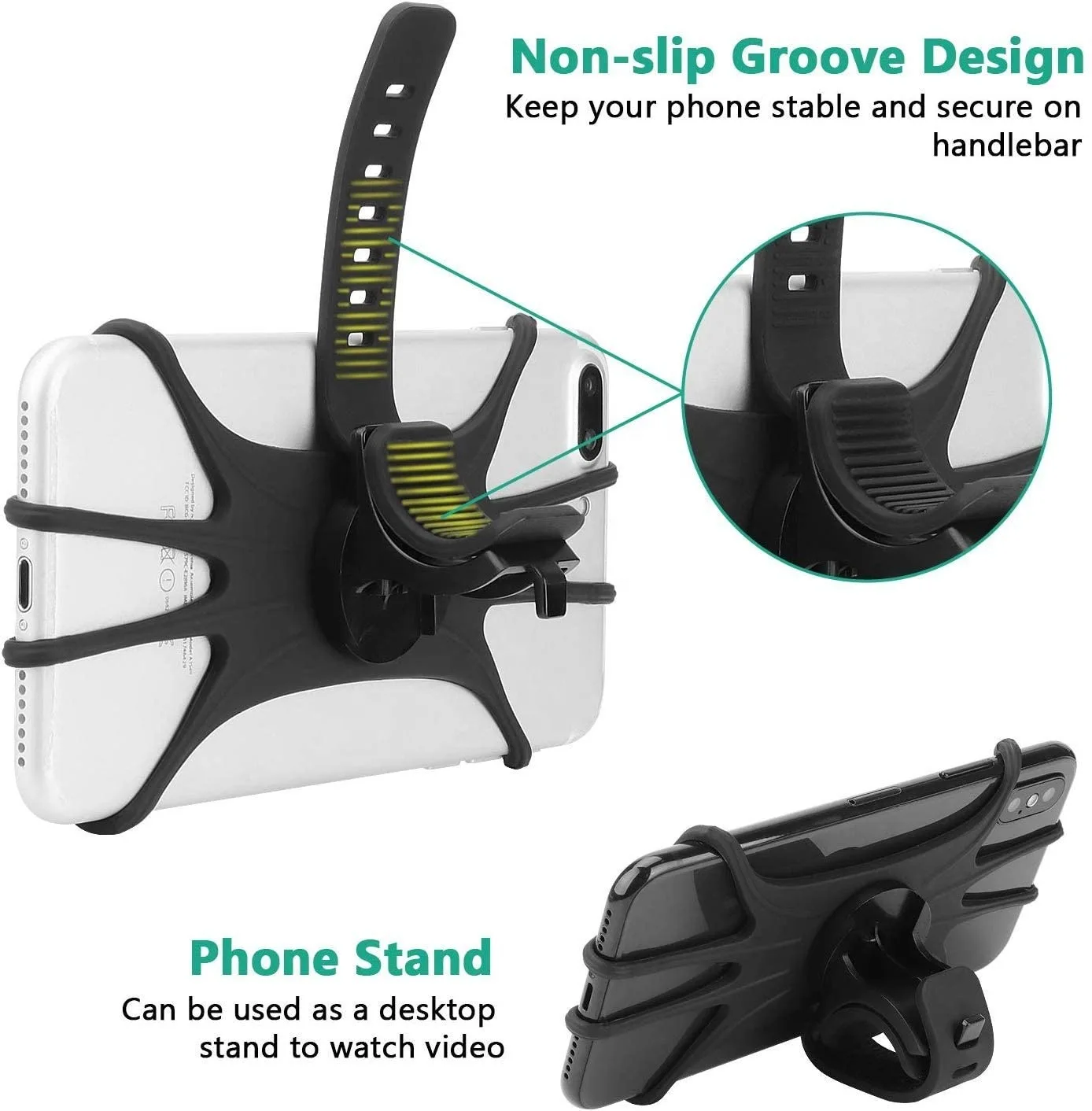 Bike Phone Holder Silicone Strap Holder Universal Bicyle Phone Holder Anti-Slip Elastic Silicone Mobile Phone Shockproof Bike Accessories bike phone holder