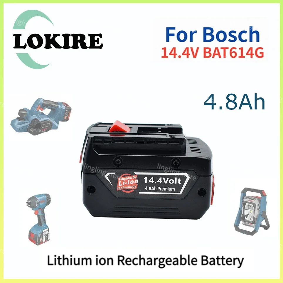 

For BOSCH 14.4V 4800mah Rechargeable Li-ion Battery Cell Pack for BOSCH Cordless Electric Drill Screwdriver BAT607G BAT614G