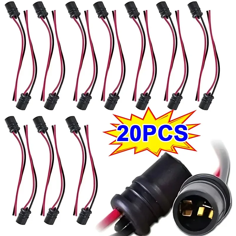 Connettori Per Lampadine Auto T10 W 5W - 10 Pezzi, Portalampada Maschio In Gomma Morbida Per Moto, Camper, Barche, 12V DC