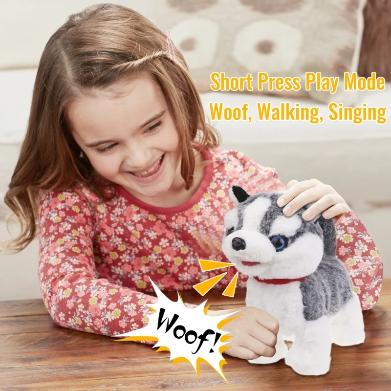Electric Singing Dog Toy Walking Animal with Leash Rope Talking Puppy Toy Lovely Music Animal Toddler Crawling