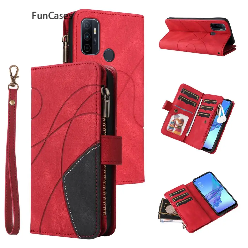 Luxurious Flip Phone Bag For Case Oppo A53 2020 Pictorial Rhinestone Mobile Cases Sfor Etui Oppo Ajax A32 2020 A53S A33 Carcaso