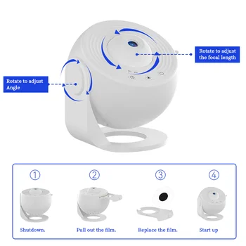 Galaxy Projector Night Light Star Planetarium Projector Adults 360° Rotate Gaming Room, Home Theater, Ceiling, Room Decor (White 6