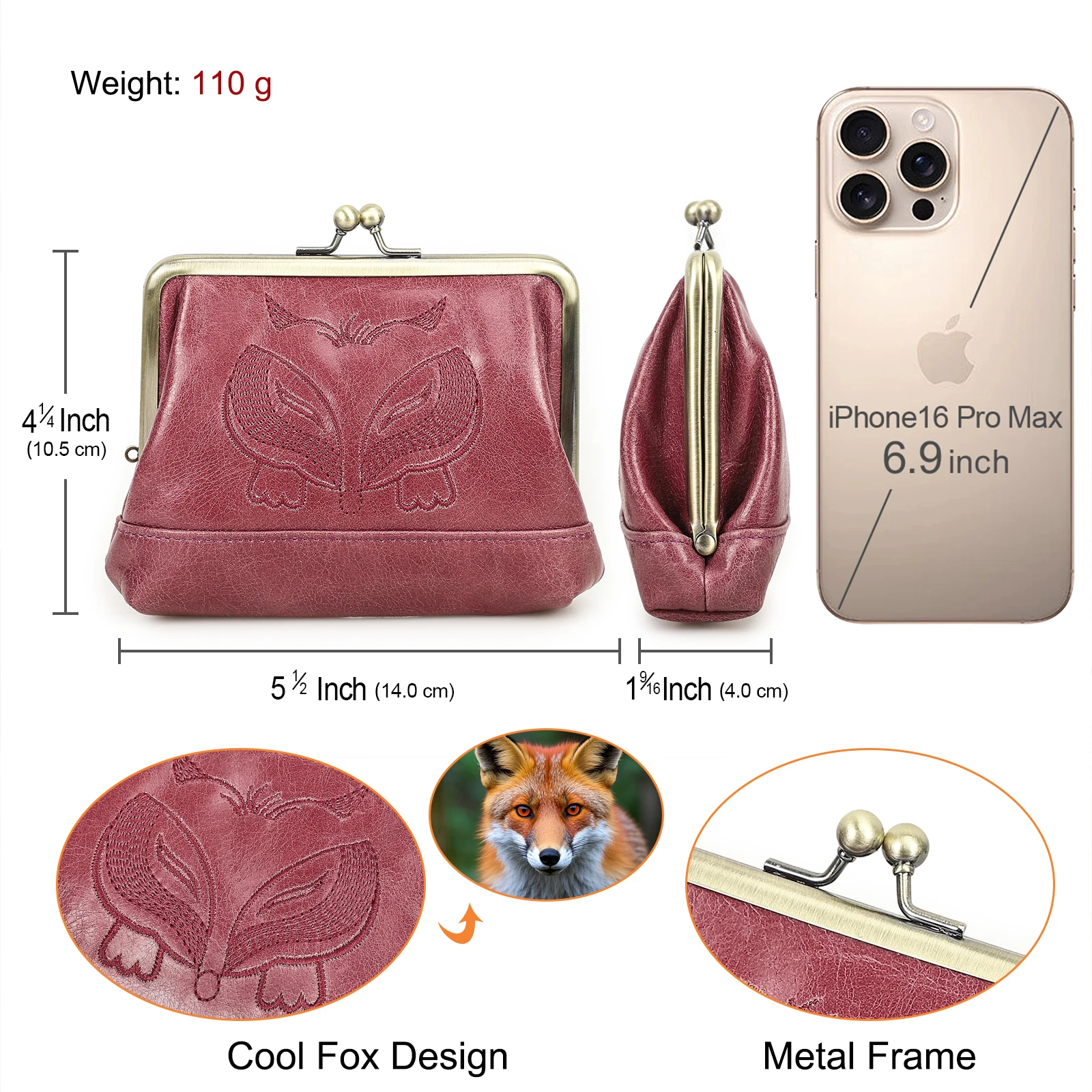 Genuine Leather Women Kiss Lock Wallets Metal Frame Short Wallet Coin Purse Card Holder Money Clip Female Mini Bag Handbag Girls
