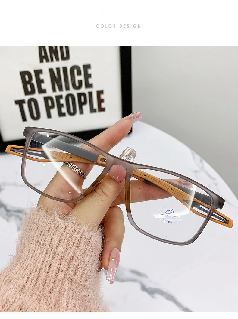 Neue Zwei Farbe Eyeframe Sport Stil Anti Blaues Licht Gläser Trendy männer Und frauen Mode Myopie Gläser TR004 – Detail 9