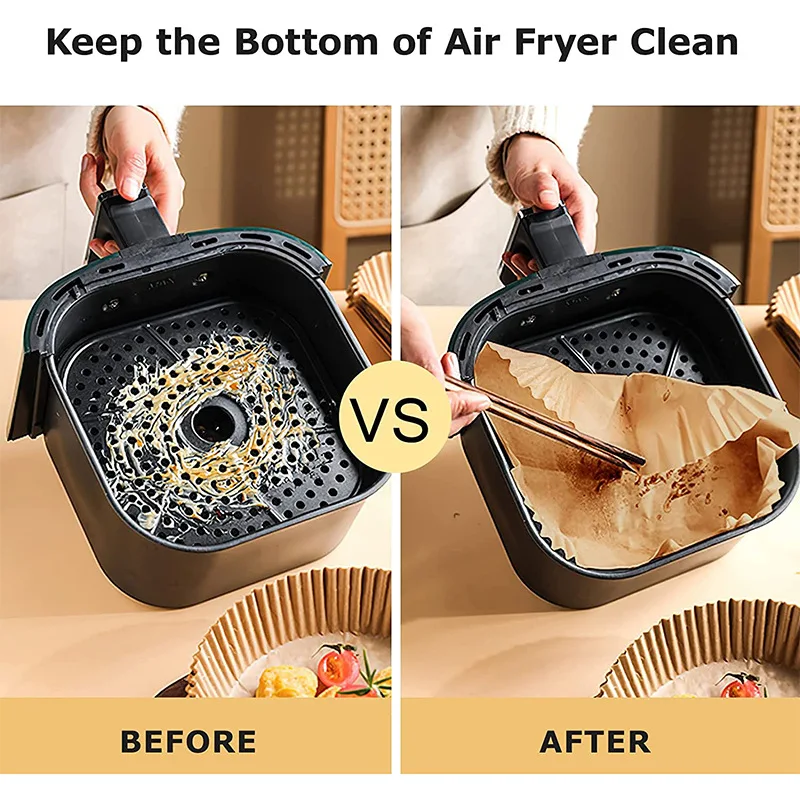 Air Fryer Disposable Paper for Non-Stick Oil-absorbing and Oil-proof Special Paper for Kitchen Barbecue Food Oven Baking Plate
