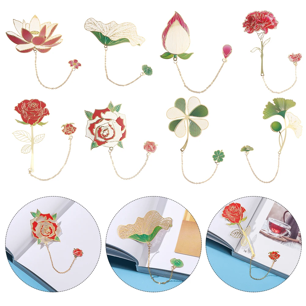 Chinese Style Metal Hollow Painted Bookmark Retro Color Tassel Book Markers School Office Supplies metal bookmark,bookmarks stationery supplies