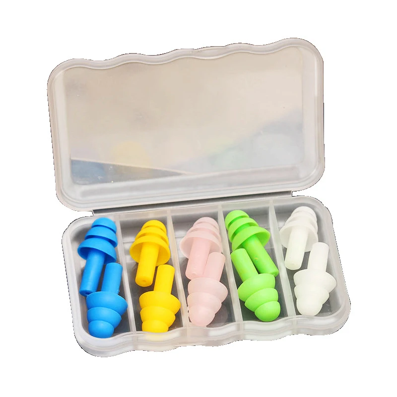 10pcs/set Silicone Sleeping Ear Plugs Antinoise Soundproof Earplugs
