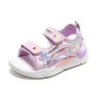 صنادل Sandalias Princess Sandals Summer New Cartoon Girl Shoe Soft Sole Baby Sandals Fashion Beach Shoe Flat Sandals Kid Shoe 샌들 2
