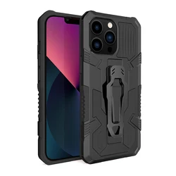 Magnetic Clip Shockproof Phone Cover - Anti-Fall Protection Case for Moto ONE 5G Ace (Black)
