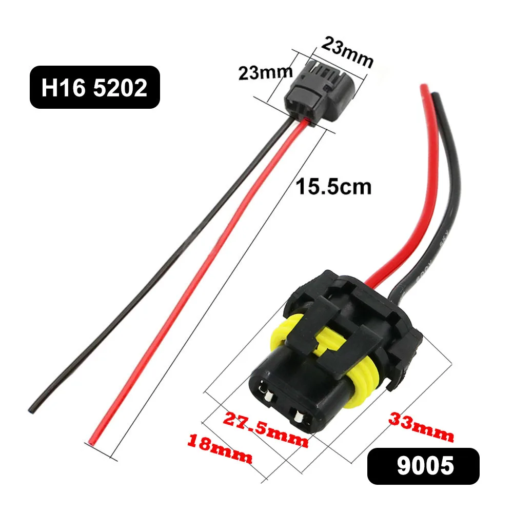 H4 H7 H11 H13 H16 5202 Female Adapter Sockets Pigtail Wiring Harness Connector Holder Plug 1Pcs for Headlight Fog Light Retrofit headlight holder,light holder,lamp holder,light bulb socket,socket connector plug adapter
