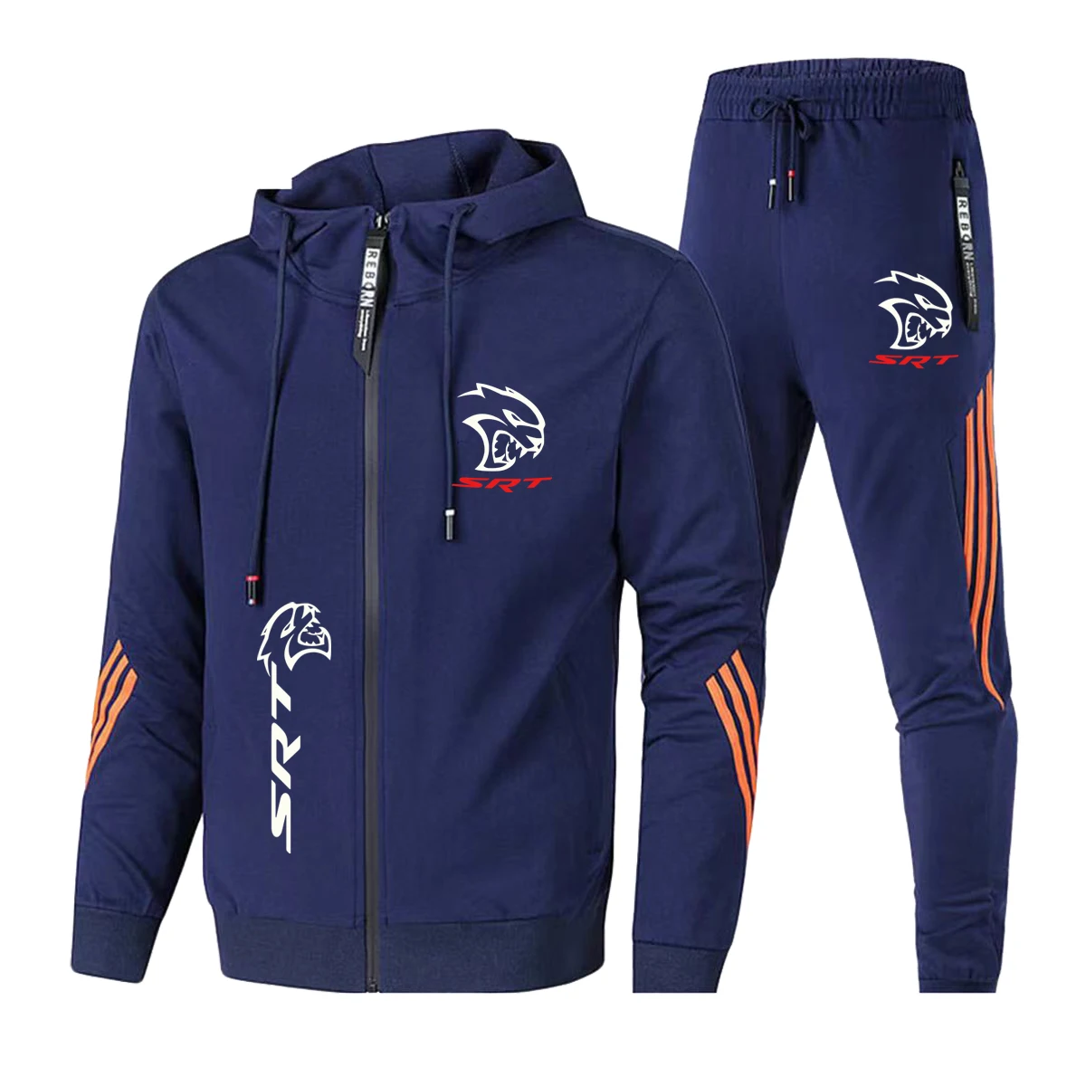 New Hellcat Hoodie Sportswear+Pants Set Fashionable and Simple SRT Printed Set Outdoor Sports Men's and Women's Hoodie