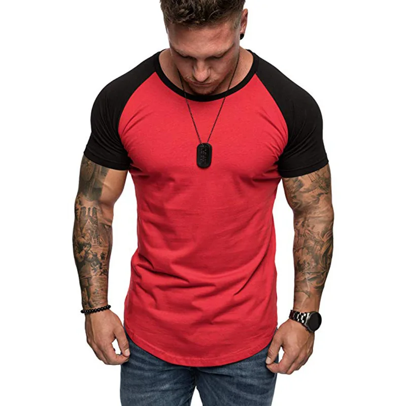 

Spring Mens Wear Summer European Size Sport Relaxed Casual Fashion Solid Short Sleeve T-shirt Mens Bottom Shirt