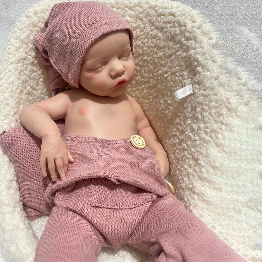 18 Inch Newborn Baby Doll Boy Or Girl For Choose Handmade Soft Full Body Silicone Vinyl Reborn Girl Can Take Shower - 26