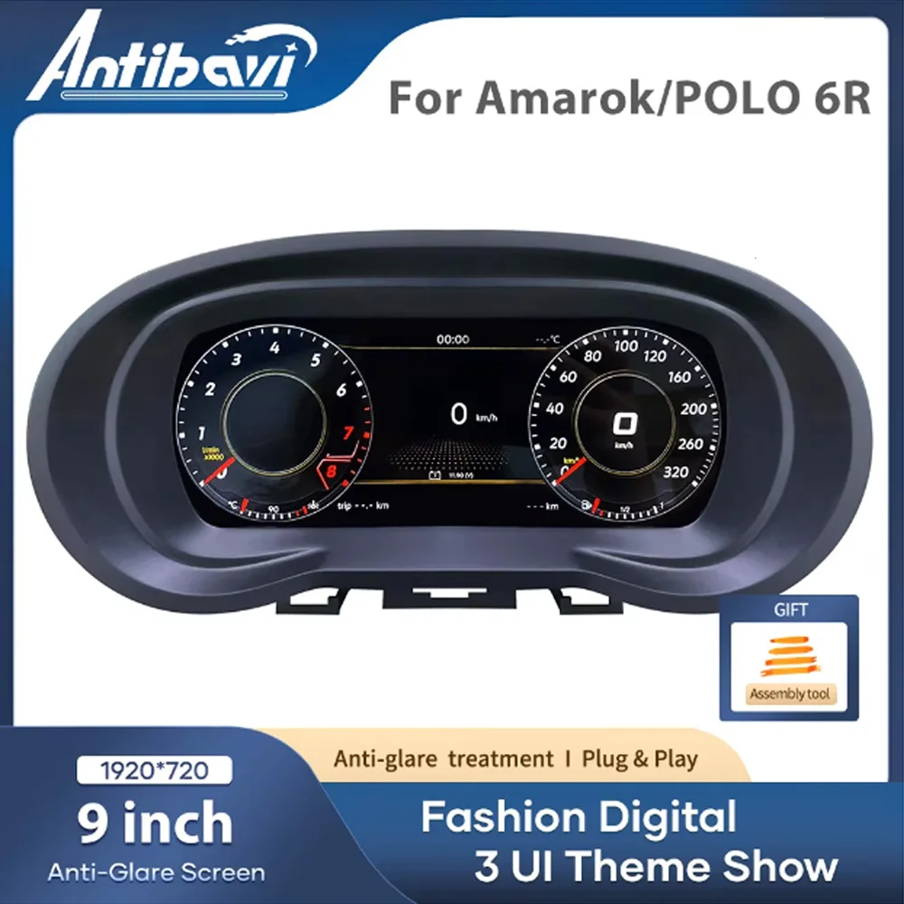 LCD Digital Cluster For VW Polo 6R 2008-Amarok 2010-T5.1 T6 T6.1 Support HDMI Carplay Radio Dashboard instrument panel car dashboard instrument