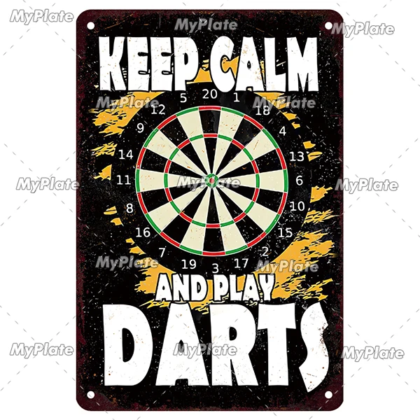 Vintage Metal Darts Sign - Bar & Club Wall Decor Art Poster Gift