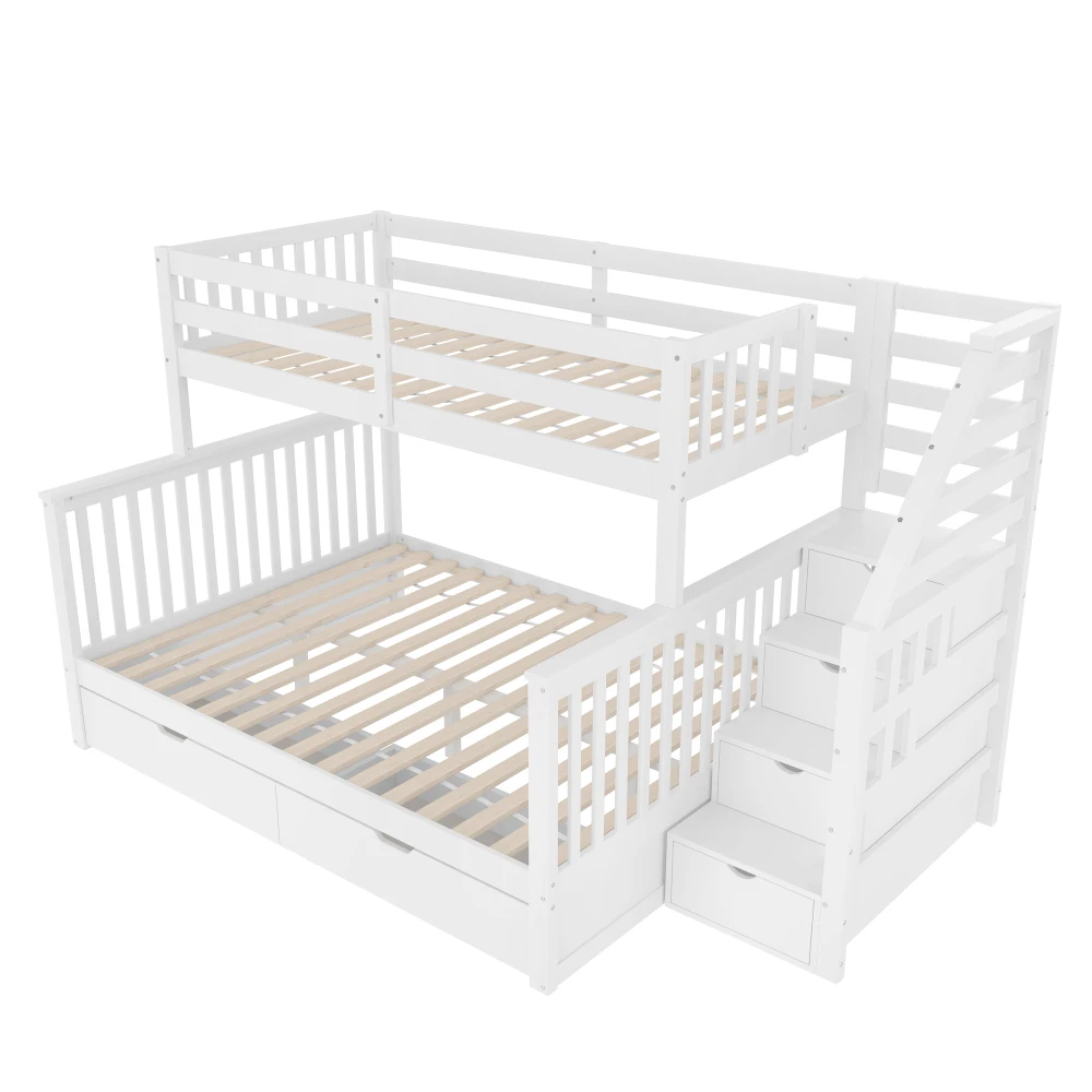Modernes Schlafzimmer 90 x 200 über 140 x 200 Etagenbett mit Schubladen, Stauraum, ohne Matratze, multifunktional, Kinderbett – Detail 16
