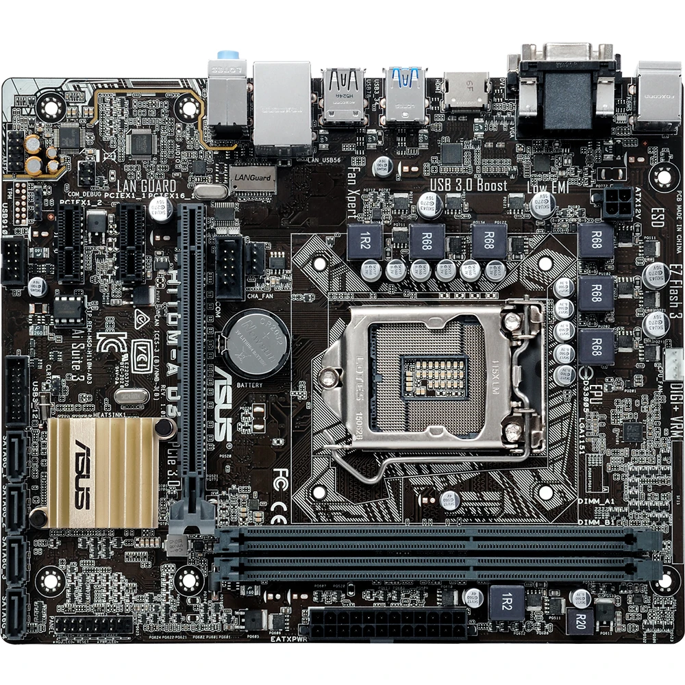 ASUS H110M-A D3 Motherboard with Intel H110 Chipset Built-in Graphics Chip Gigabit LAN Supports Core i7 i5 i3 Pentium Celeron