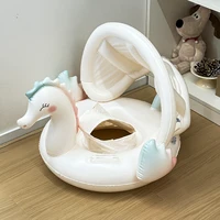 Children's Inflatable Seahorse Float, Adults With Handle Swimming Ring Seat, Women's Summer Swimming Pool Float Beach Water Part 1