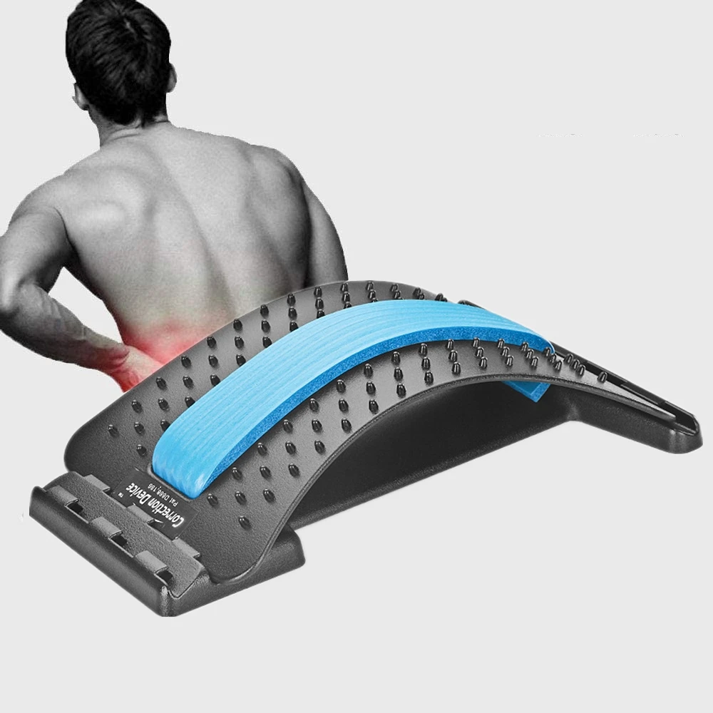 

Back Stretcher Lumbar Support Device Push-Ups Stands 3 Level Lumbar Support Massager , for Upper and Lower Back Pain Relief