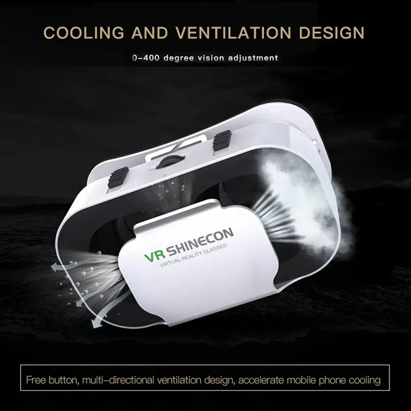 VR Glasses 3D VR SHINECON G05A Headset Headmounted Virtual Reality Adjustable for 4.76inches Android Smart Phones
