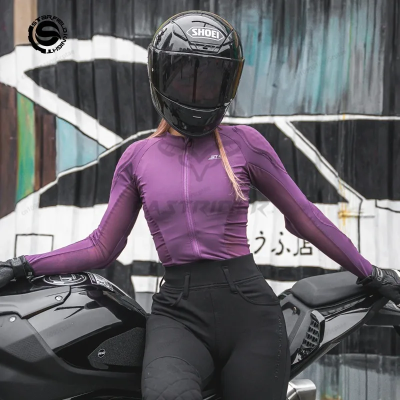SFK Summer Breathable Motorcycle Jacket Women Tight Moto Body Armor Clothing Female Biker Jacket CE Motorbike Protective Gear