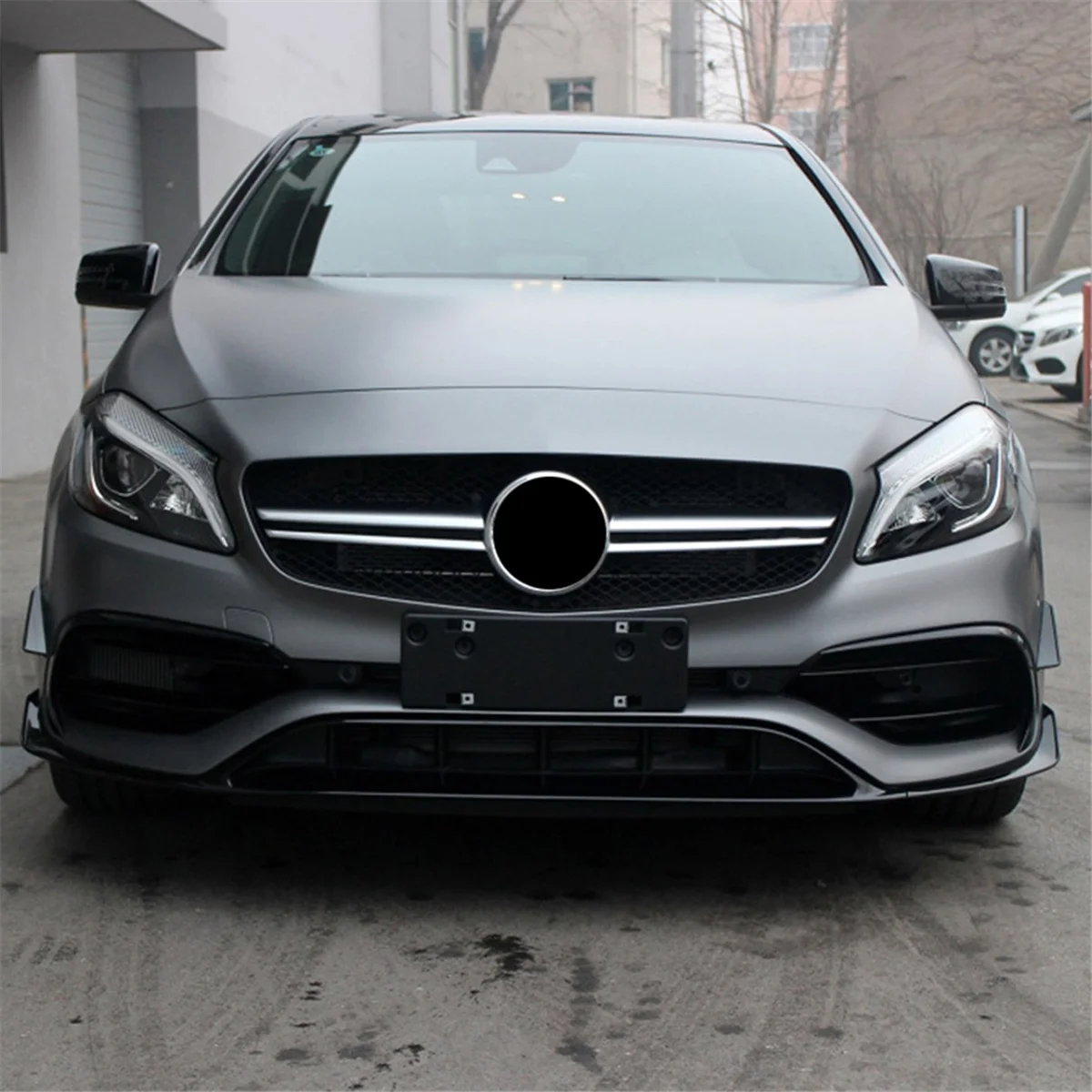 Front Bumper Spoiler Decorative Front Bumper Lip For Mercedes Benz A-Class W176 AMG-Line A45 2015-