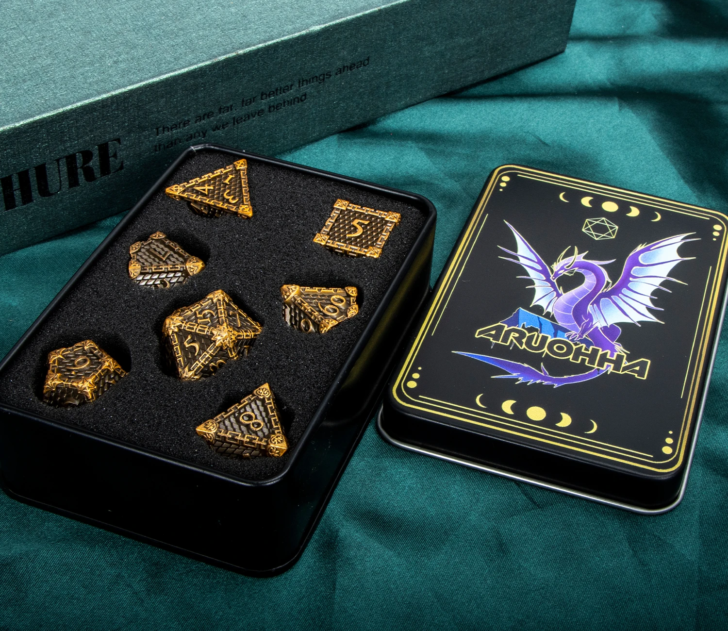 Dnd Blood Dripping D20 Dragon Scale RPG D6 Metal Polyhedral D and D Dungeon and Dragon Pathfinder Role Playing Game D+D Dice Set