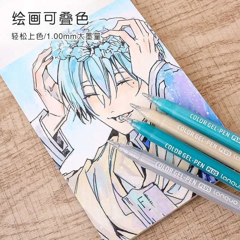 162/4 Colors Glitter Effects Gel Pen1.0mm/0.5mm Large Capacity Student Writing Pen Painting Drawing School Supplies Stationery 5