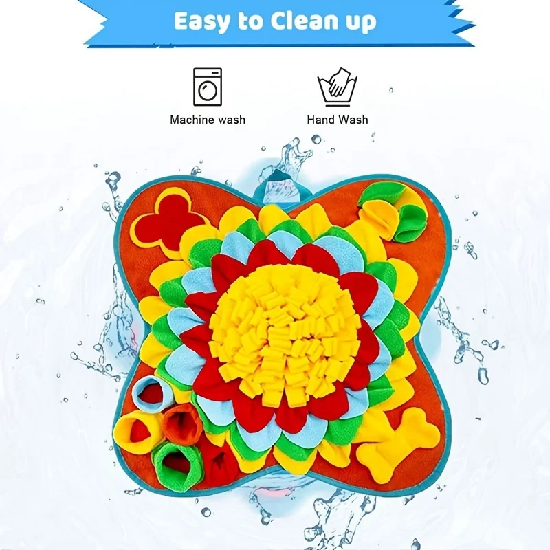 Title 2, Snuffle Mat For Dog, Colorful Flowers Bones Pet...