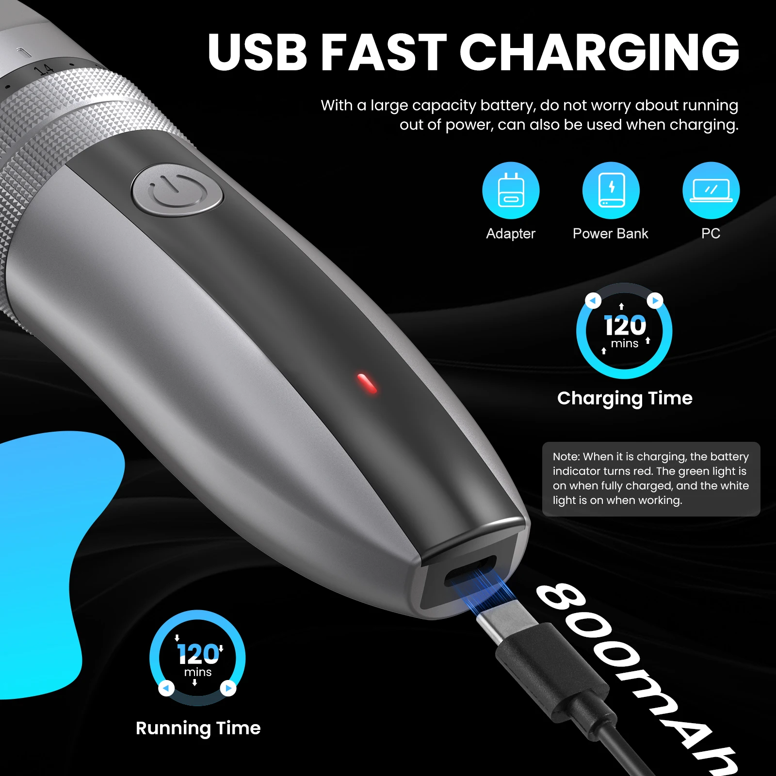 Men's Hair Clippers Professional Kit 5-gear Adjustable Hair Electric Trimmers For Men Adults Kids Cordless Hair Cutting Machine 5