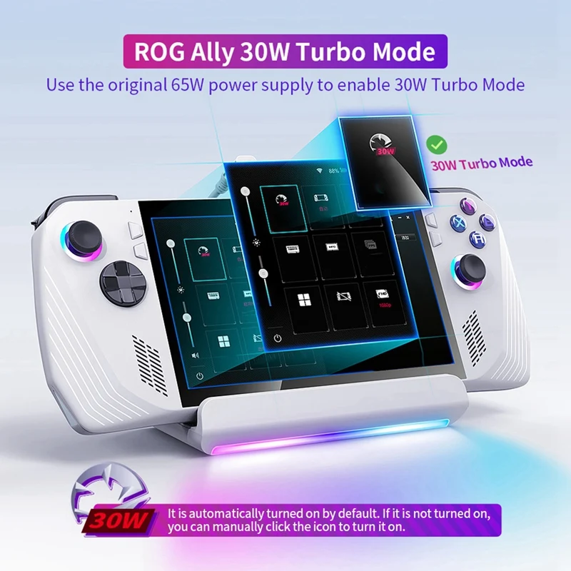 New-Docking Station For ROG Ally Hub RGB Steam Deck Stand With 4K@60Hz TV/ 1Gb Ethernet/ USB3.0/ PD 3.0 Fast Charging 4