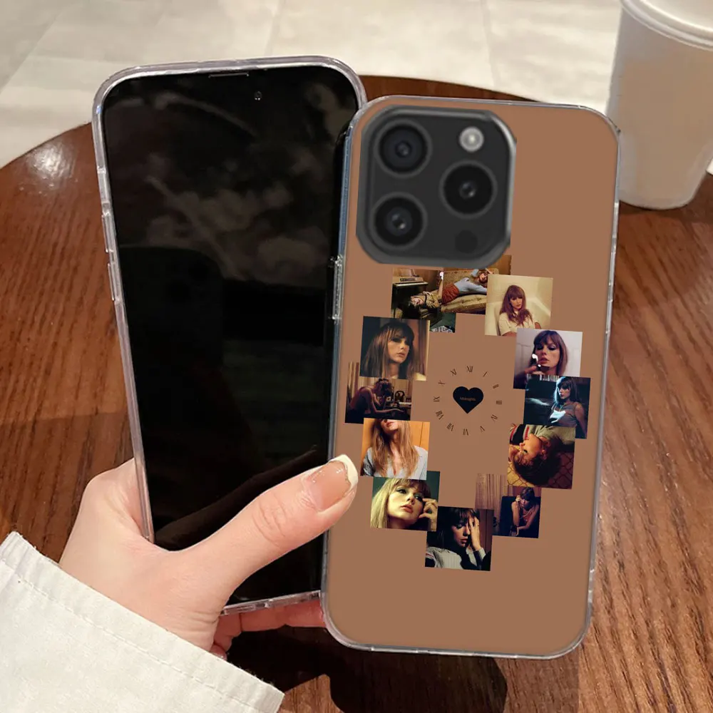 thumbnail image 1 of Funda transparente para teléfono Singer T-Taylors S-Swifts para Aplee iPhone 12 13 Mini 14+ 15 Plus 16 Pro Max Funda 11 Pro X XS Max Coque Hard P, 1 of 5