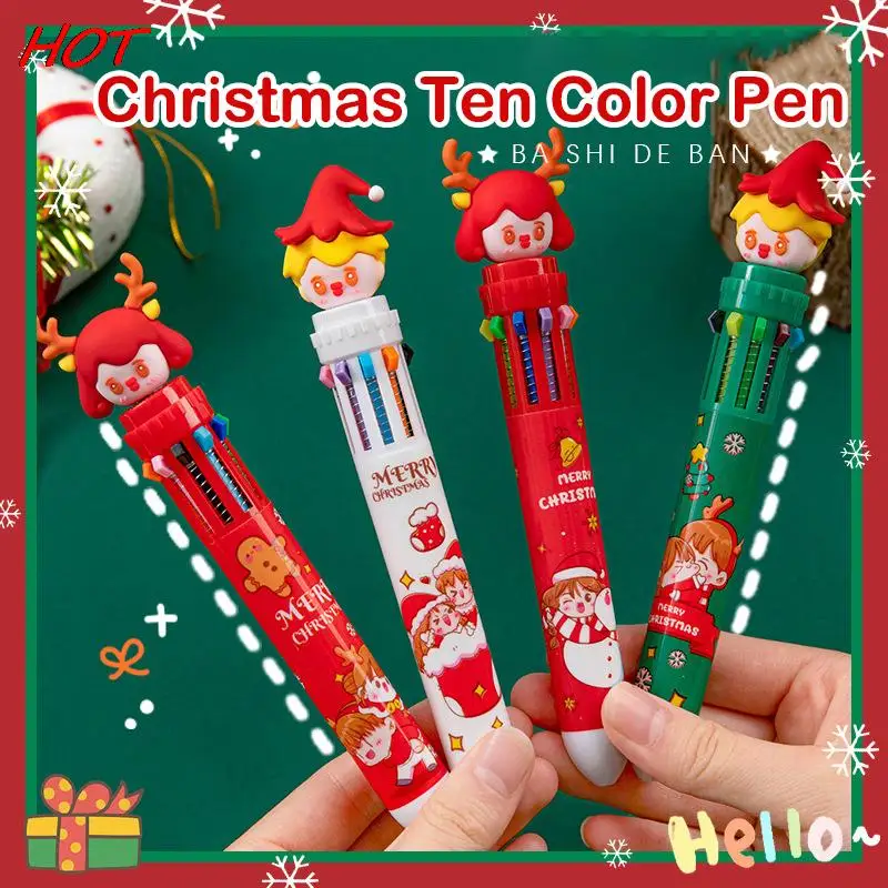 

10 Colors Christmas Tree Gel Pen Cute Kawaii Ballpoint Multicolored Pen For Kids School Writing Supplies Stationery Office