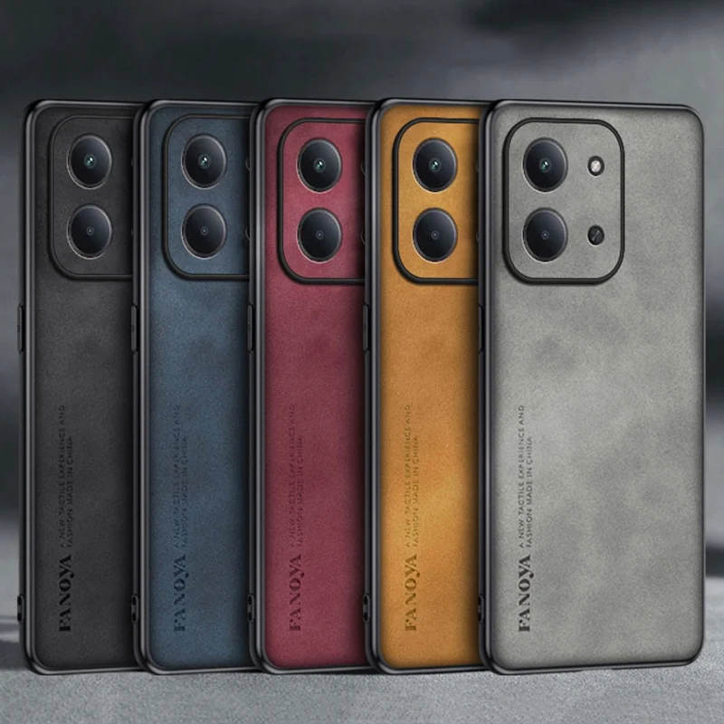 Luxury PU Leather Matte Silicone Shockproof Phone Case - Full Protection Back Cover