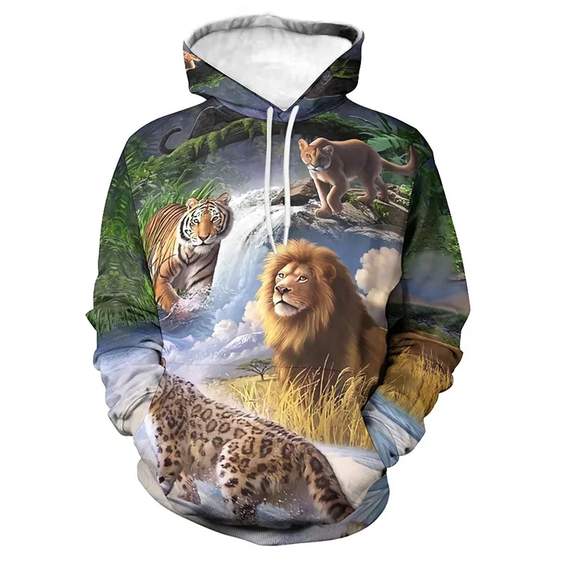 thumbnail image 1 of Sudaderas con capucha con estampado de leopardo y animales para hombre, sudaderas de moda, sudaderas de diseñador, ropa de calle de gran tamaño, abrigos para hombre, 1 of 5