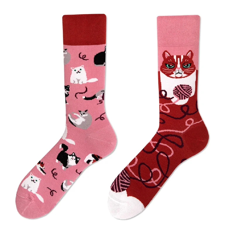 Cotton socks girls socks 5 pairs/lot Womens Socks Combed Cotton Colorful Novelty and Fun socks Autumn Winter Warm Casual long Women sock Fashion