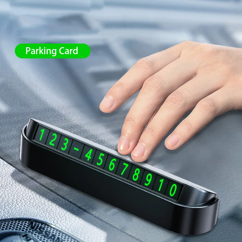 Luminous Car Temporary Parking Card Phone Number Card Plate Telephone Number Car Park Stop Sticker Auto Accessories