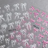 3D White Bowknot Flower Nail Art Sticker Ultra-thin Self-Adhesive Slider Summer Nail Art Decal Decoration DIY Manicure Accesorie 3