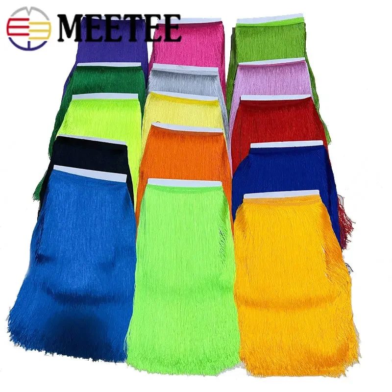 2/5/10M 50cm Extra Long Tassel Fringe Trim Colorful Tassels Trimming for Stage Clothes Latin Dance Skirt Lace Sewing Accessories