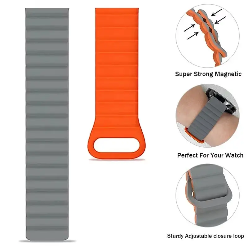 Silicone Magnetic Loop Band, 20mm & 22mm