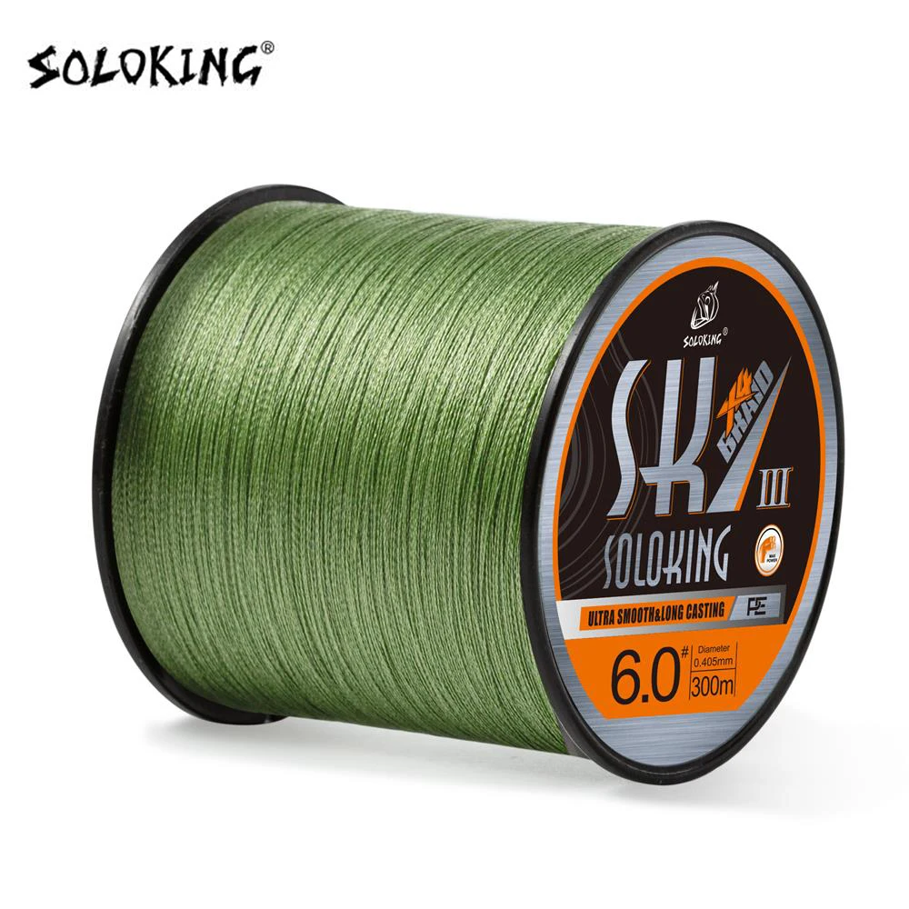 

SOLOKING SK4 PE Fishing Line 300M/500M/1000M Braided Fishing Line Super Line 10-80LB 4 Strands for Freshwater Saltwater Fishing