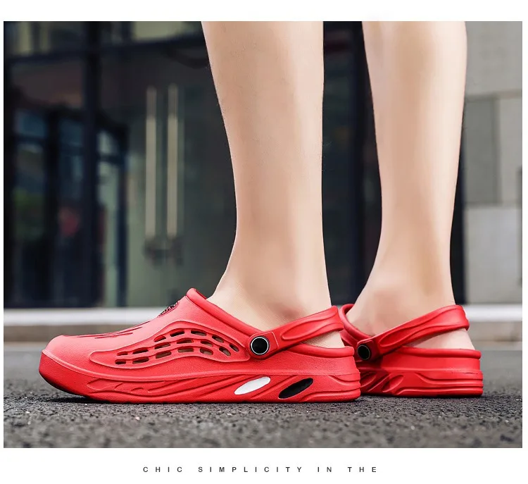 Warm Sommer Männer Clogs Hausschuhe Mode Loch Schuhe Strands andalen Innen haus Wohnungen Schuhe leichte weiche Badezimmer rutschen – Detail 10