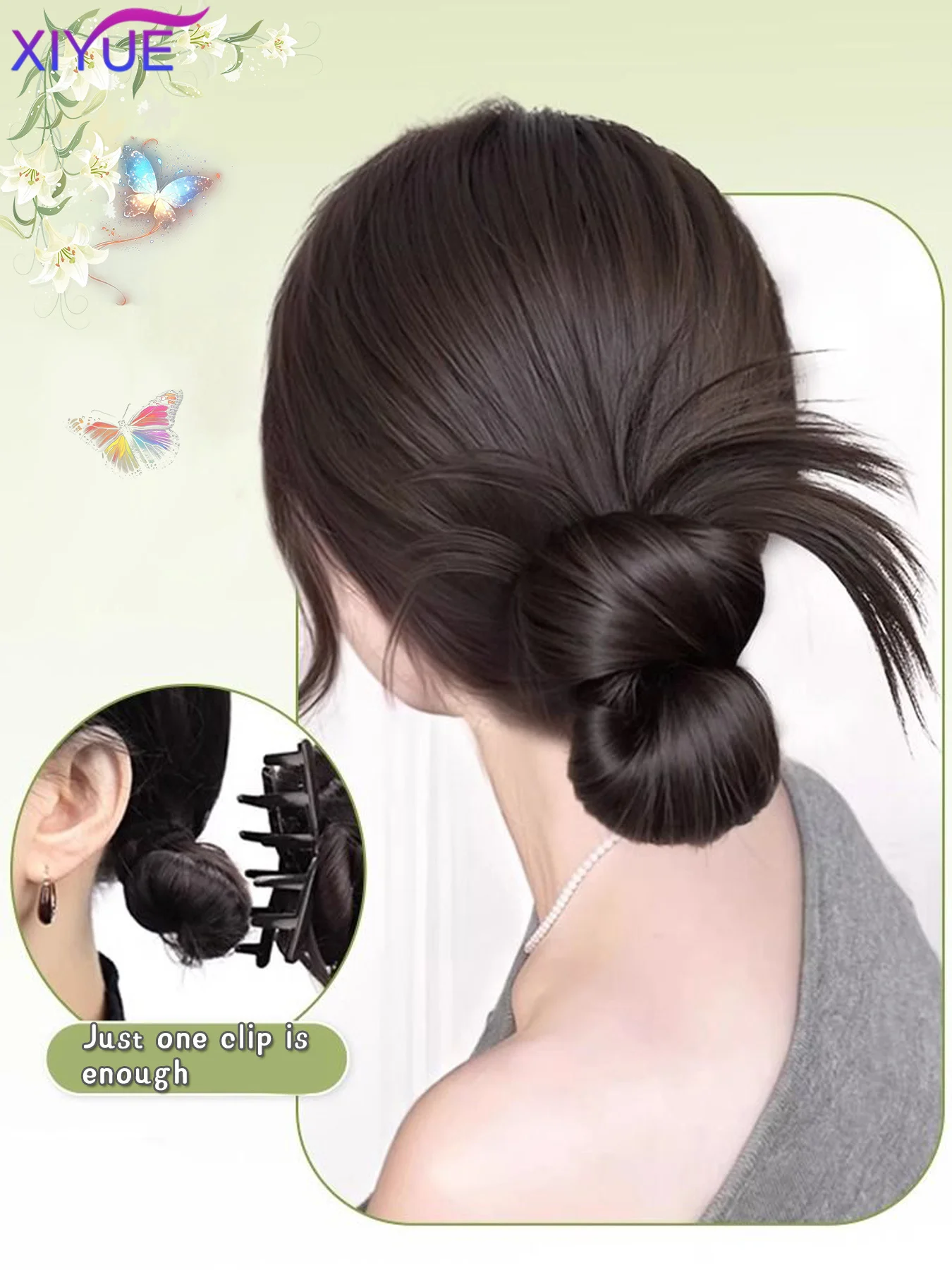 Women Half-tie Hair Claw Feather Shuttlecock Head Lazy Meatball Head Crab Clip Wig Catch Clip High Ponytail Hair Accessories