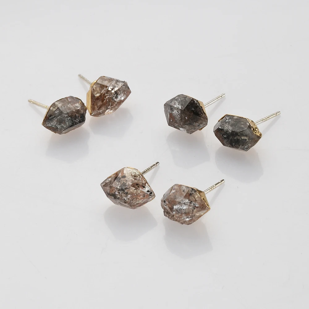 

BOROSA 5/10 Pair Natural Stone Stud Earring For Women Geometry Faceted Piercing Earrings 2023 New Teengirl Jewelry Droppshiping