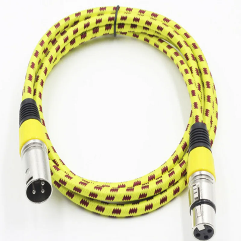 

XLR Cable Male To Female 3Pin Aux Audio Cord Foil+Braided Shielded For Microphone Mixer Amplifi Sound Speaker Extension Cable 2m