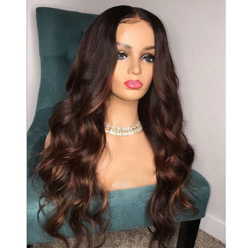 Highlight Brown Body Wave Soft 5x5 Silk Base  Jewish Human Hair Wig  Baby Hair HD Lace European Hair Preplucked